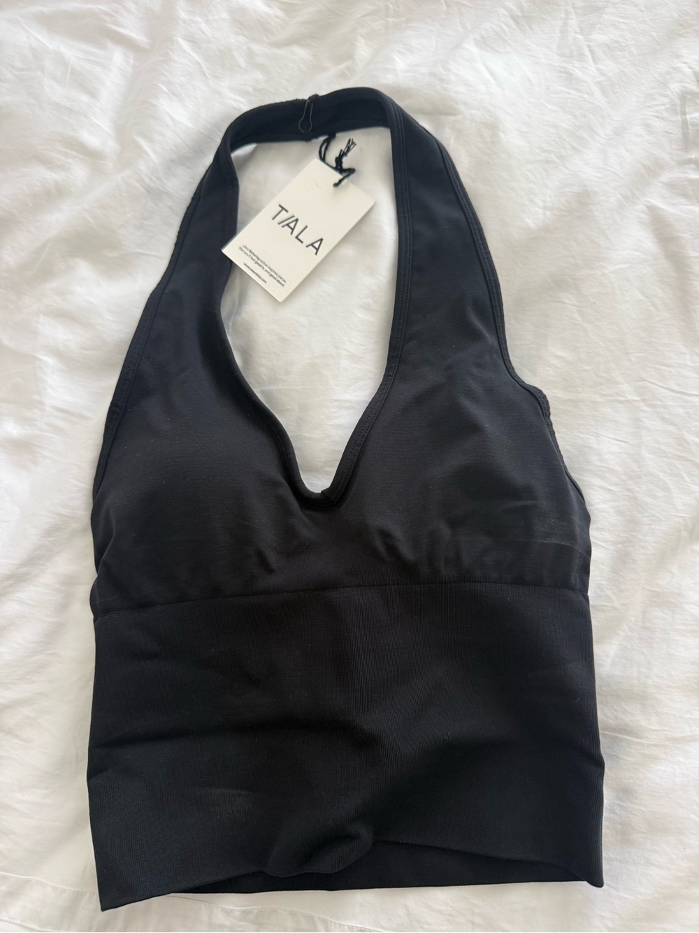 TALA Black Halter Sports Bra One-Piece Top